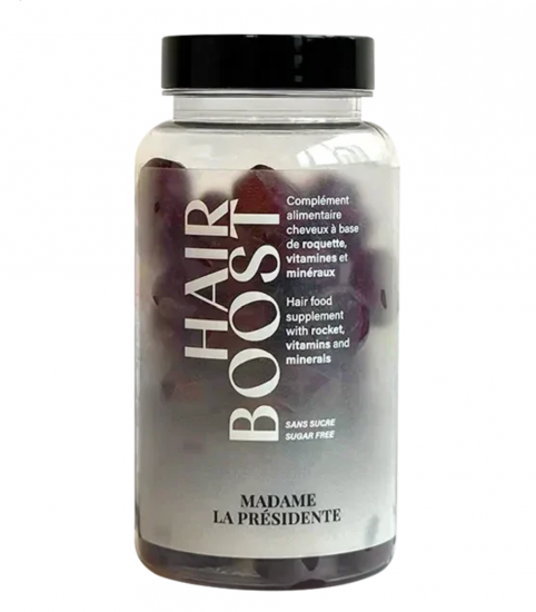 Gummies Hairboost Madame La Présidente – Complément capillaire pour la pousse des cheveux, enrichi en biotine et zinc